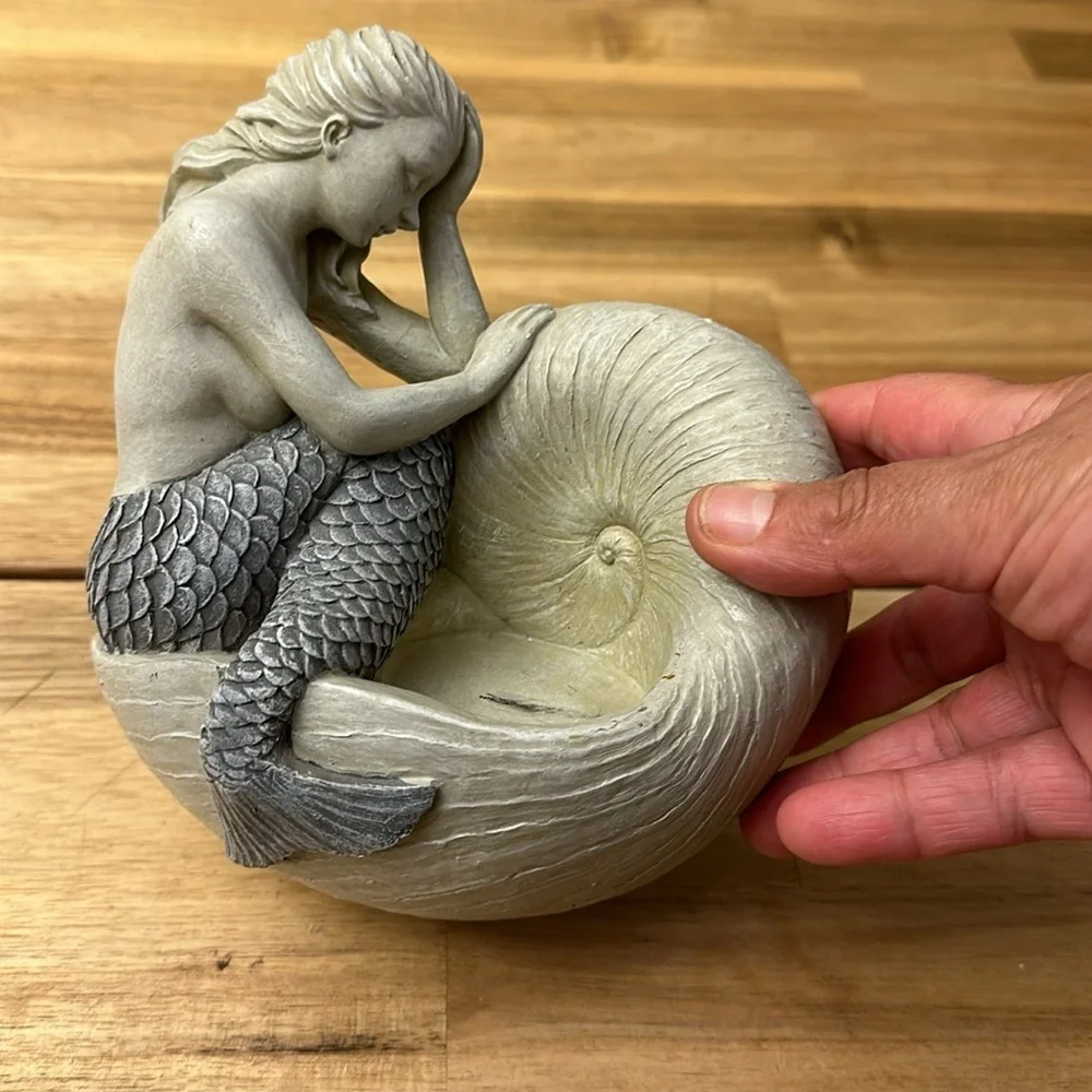 TOSCANO mermaid wall candle holder